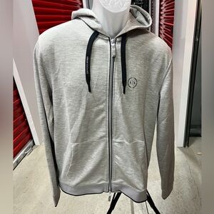 Armani Exchange Light Gray Zip-Up Sweater
